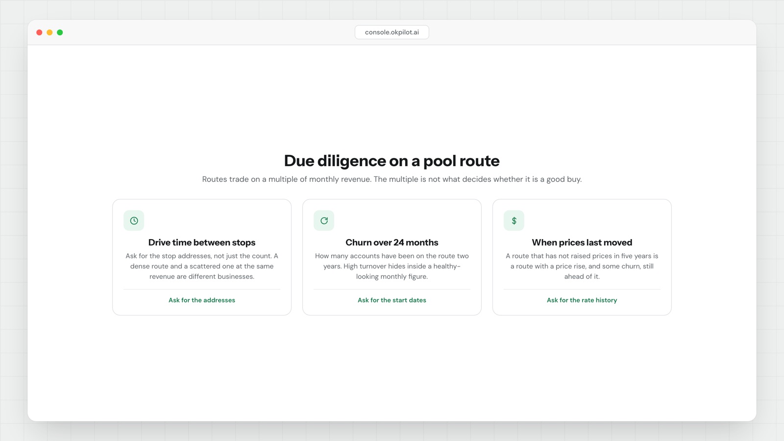 Buying a pool service route: what to check in the job data first